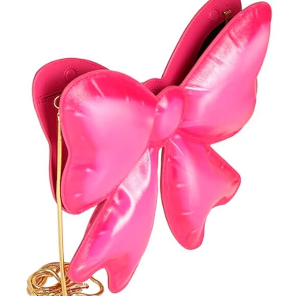 SS23 Moschino Couture Jeremy Scott Pink Inflatable Ribbon Patent Leather Bag - Picture 4 of 9
